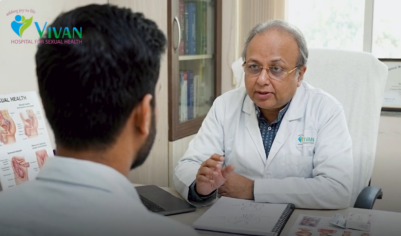 Doctor discussing a patient's concerns in a private consultation